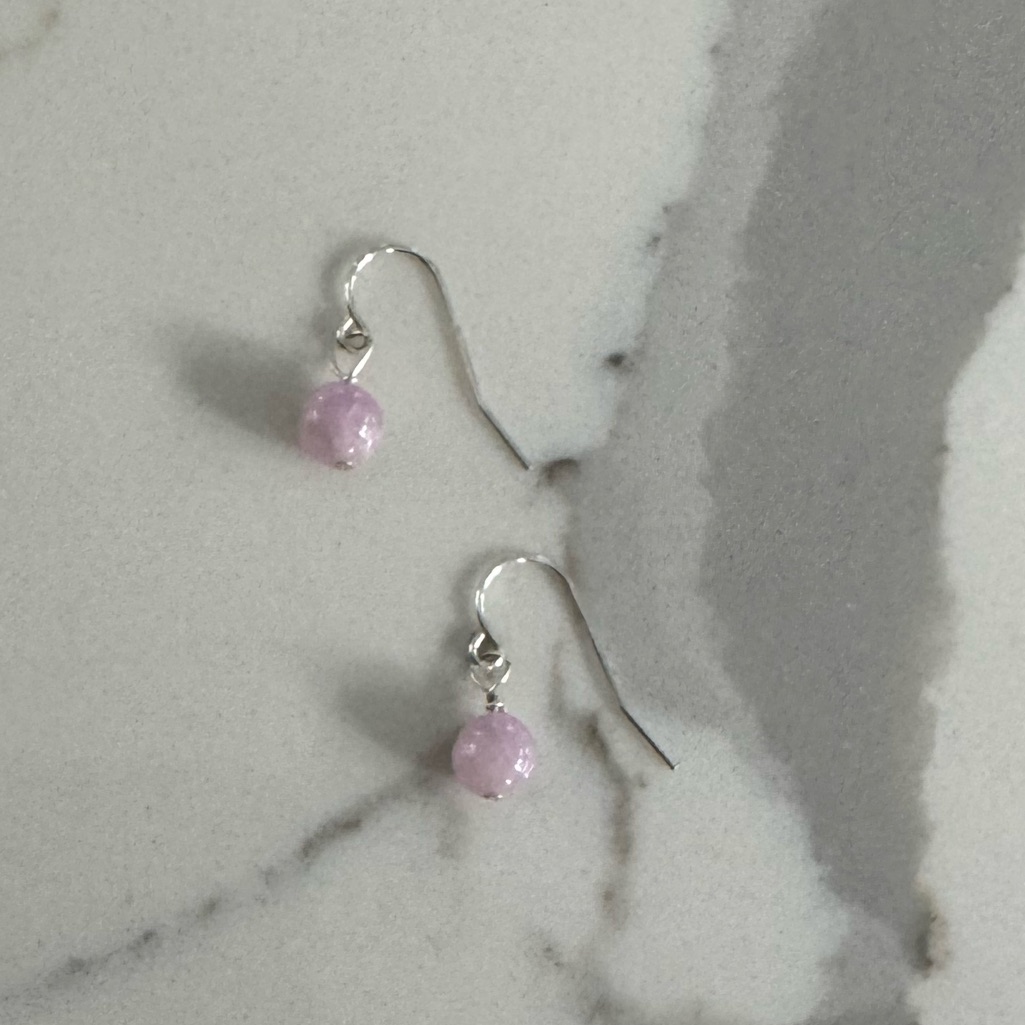 Nwot Tuckernuck Bubble Bath Earrings, Pink Kunzite, Sterling Silver